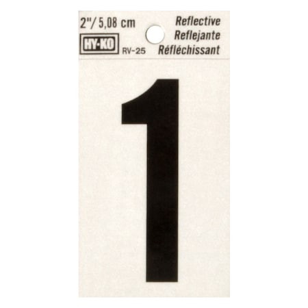 Hy-Ko 2In Reflective Number 1, 10PK B00403
